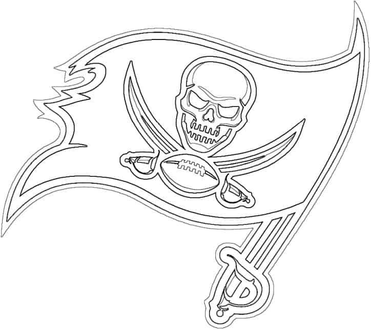 Tampa Bay Buccaneers logo kleurplaat zwart-wit
