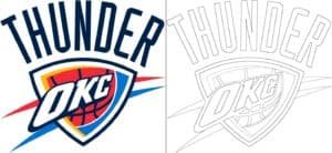 Coloriage Logo avec un échantillon d'Oklahoma City Thunder