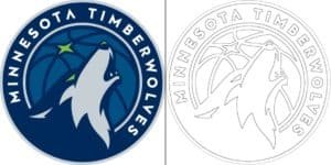 Coloriage Logo avec un échantillon de Minnesota Timberwolves