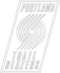 Portland Trail Blazers logo kleurplaat zwart wit