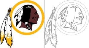 Coloriage Logo avec un échantillon des Redskins de Washington