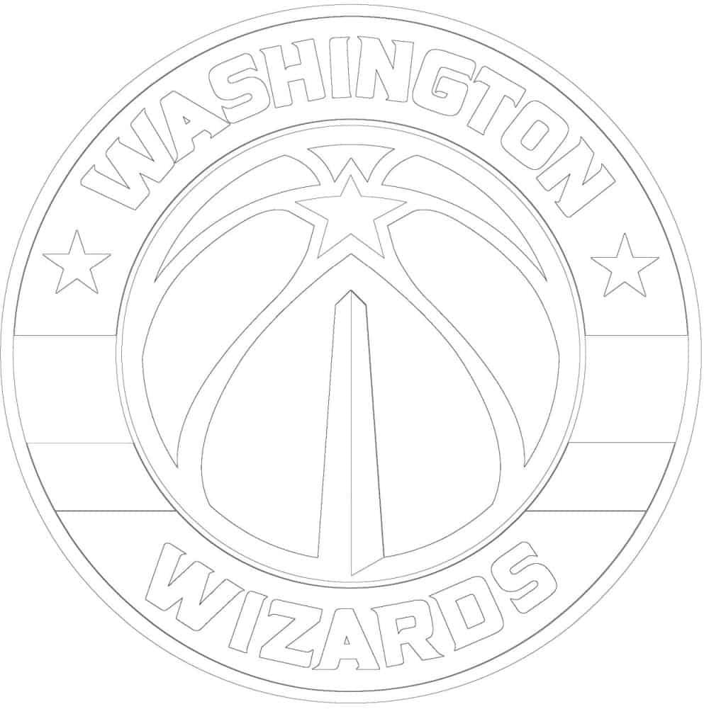 Washington Wizards logo kleurplaat zwart wit