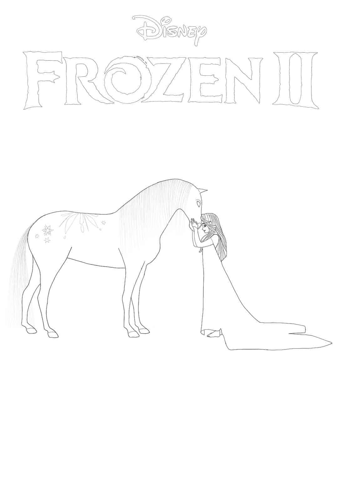 Frozen 2 kleurplaat - Elsa en Nokk