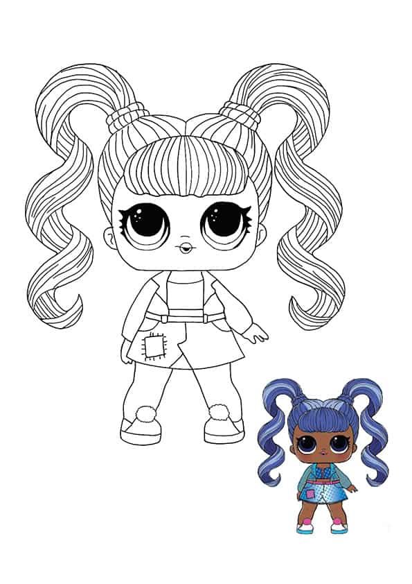 LOL Surprise Hairvibes Jelly Jam coloring page with sample