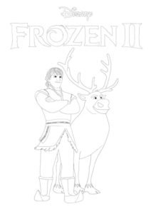 Frozen 2 kleurplaat - Kristoff en Sven