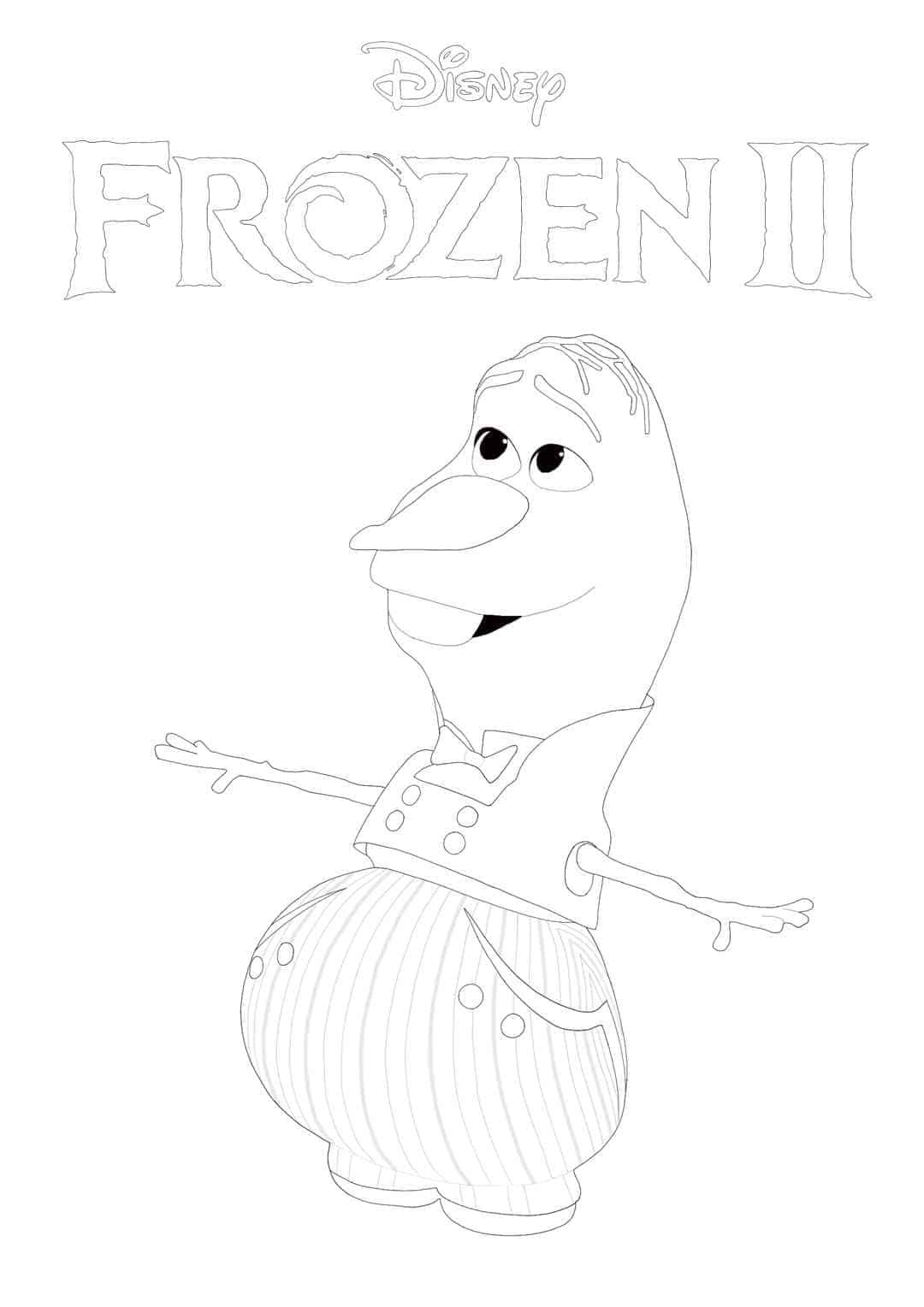 Frozen 2 kleurplaat - Olaf