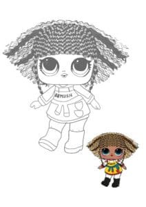 LOL Surprise Hairvibes Rhymes coloring page with sample