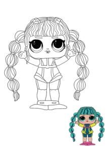 LOL Surprise Hairvibes Scuba Babe coloring page with sample