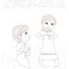 Frozen 2 kleurplaat - Jonge Anna en Elsa