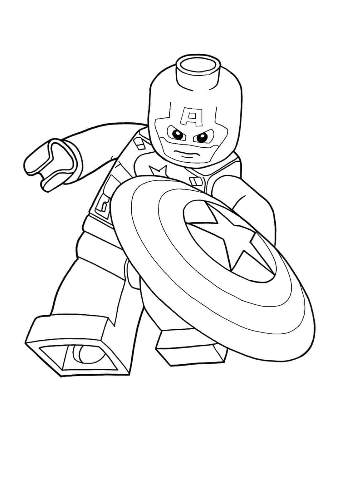 Captain America Lego free printable coloring page
