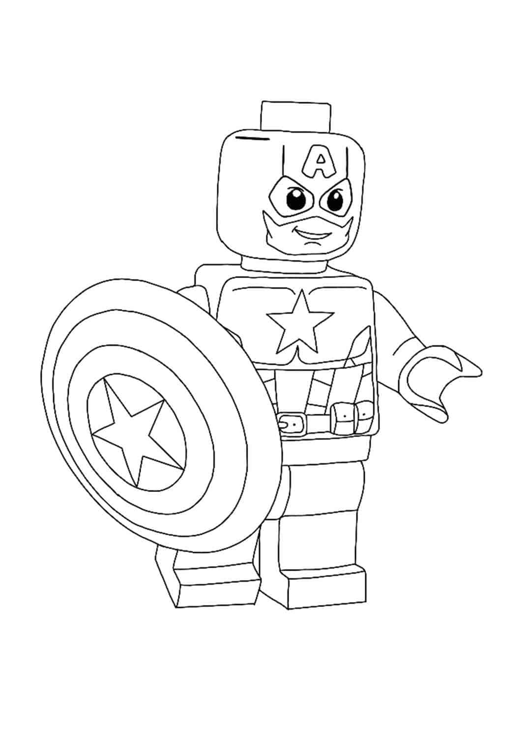Captain America Lego kleurplaat