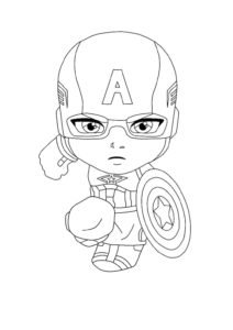 Little Captain America coloring page