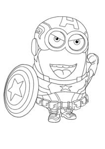 Minion Captain America coloring page