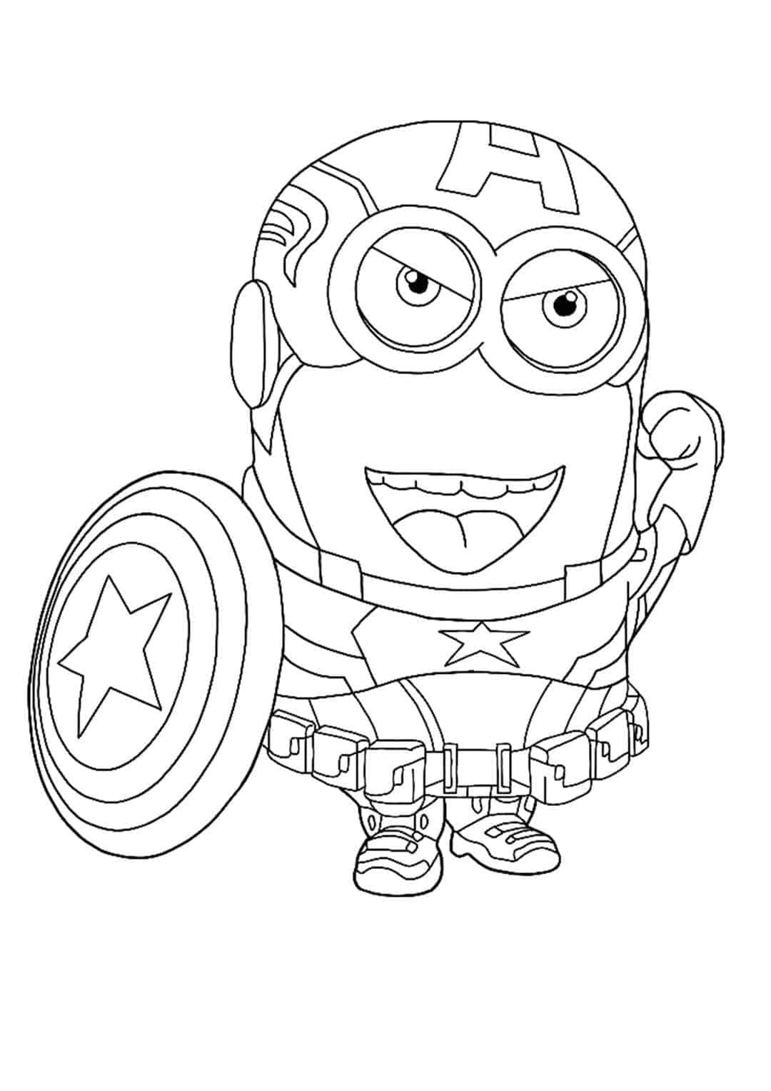 Minion Captain America coloring page