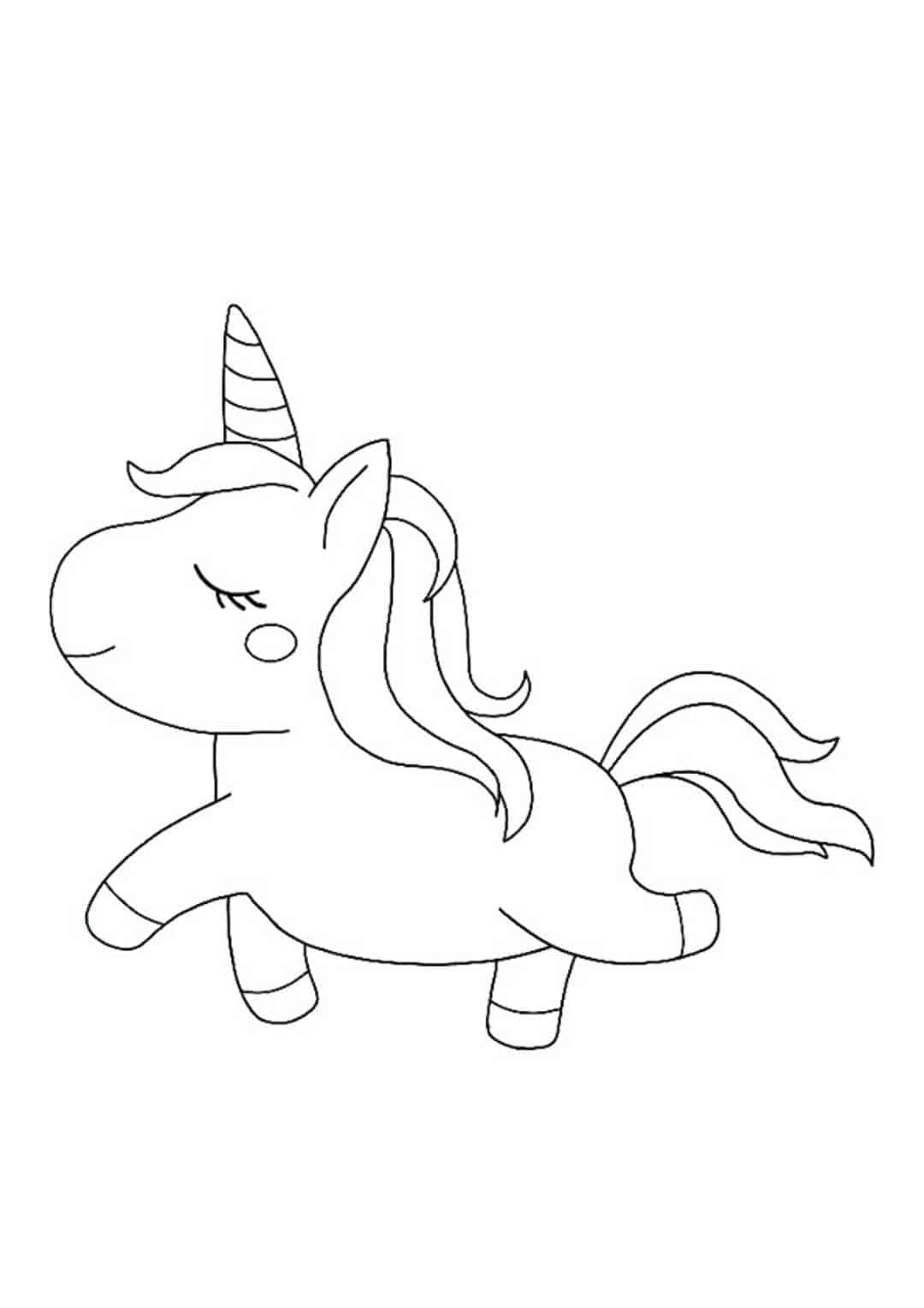 Cute little unicorn coloring page