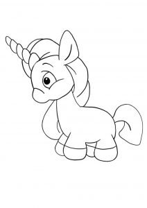 Little baby unicorn coloring page