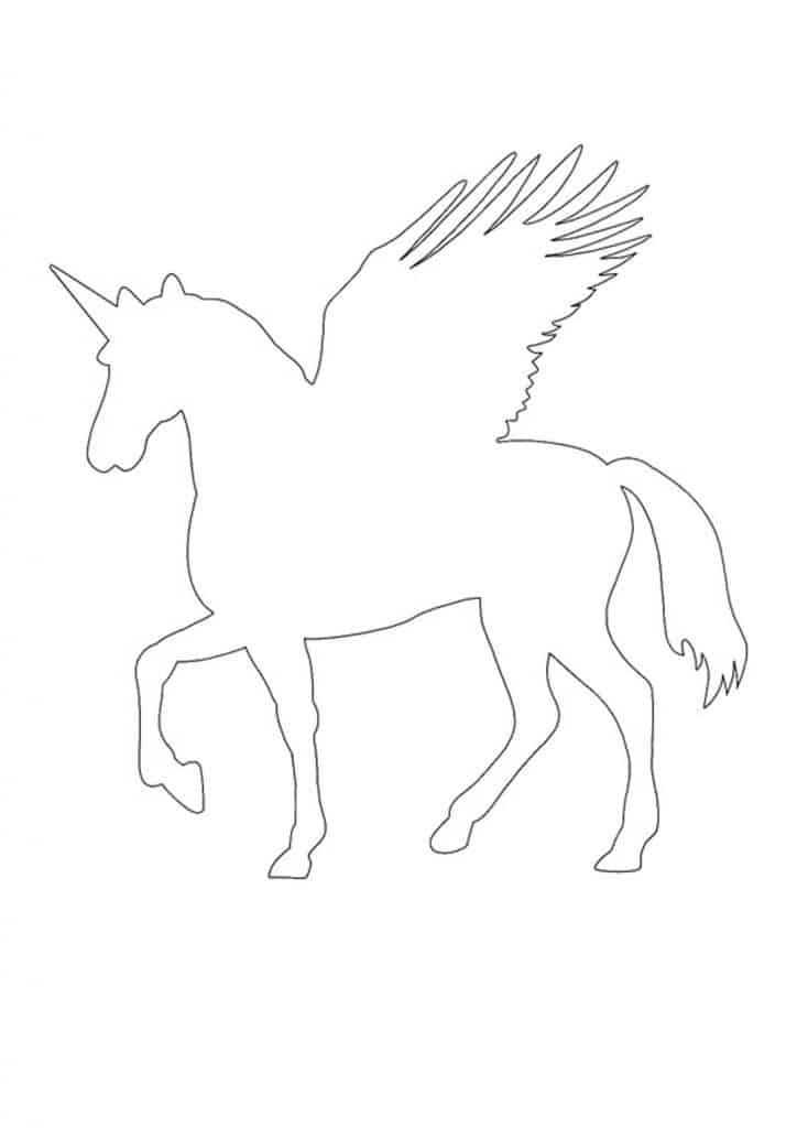 Unicorn Silhouette Coloring Pages - 4 Free Printable Coloring Sheets (2021)