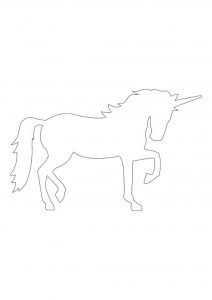 Unicorn silhouet kleurplaat