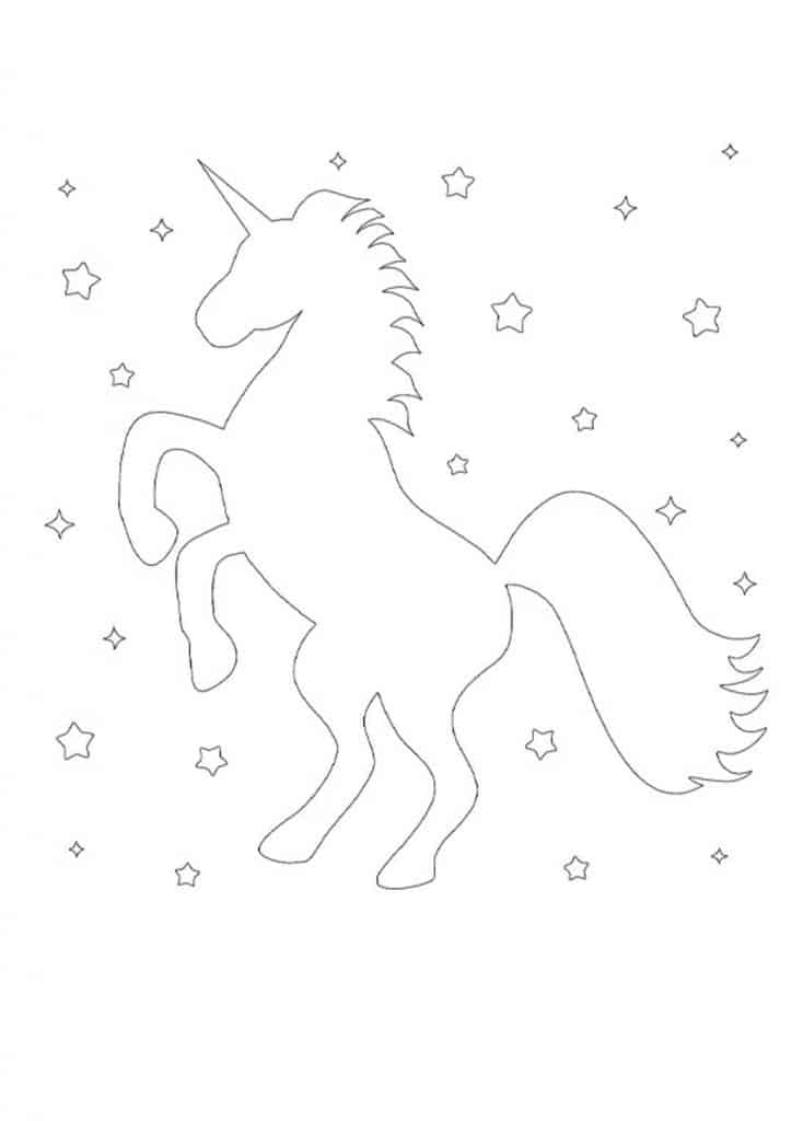 Unicorn Silhouette Coloring Pages - 4 Free Printable Coloring Sheets (2021)