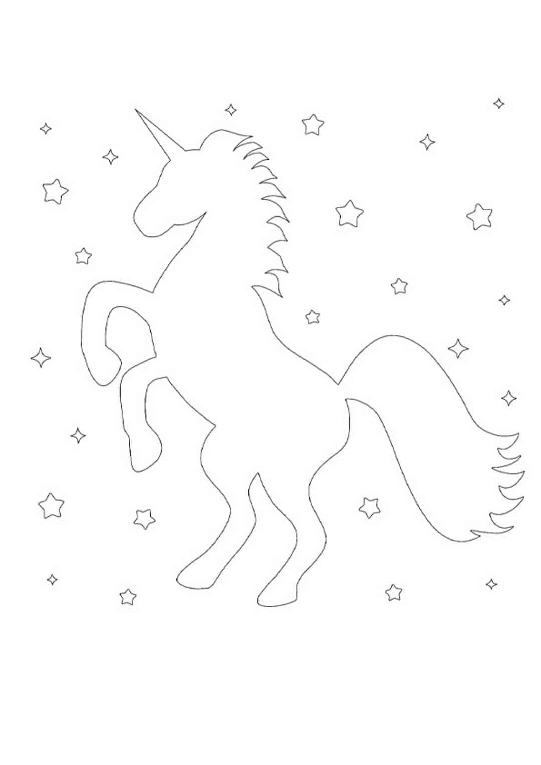 Unicorn silhouette coloring page