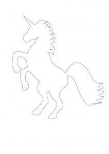 Unicorn silhouette coloring page