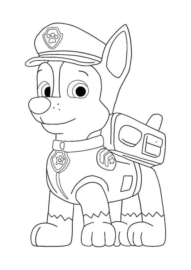 Paw Patrol Chase coloring page
