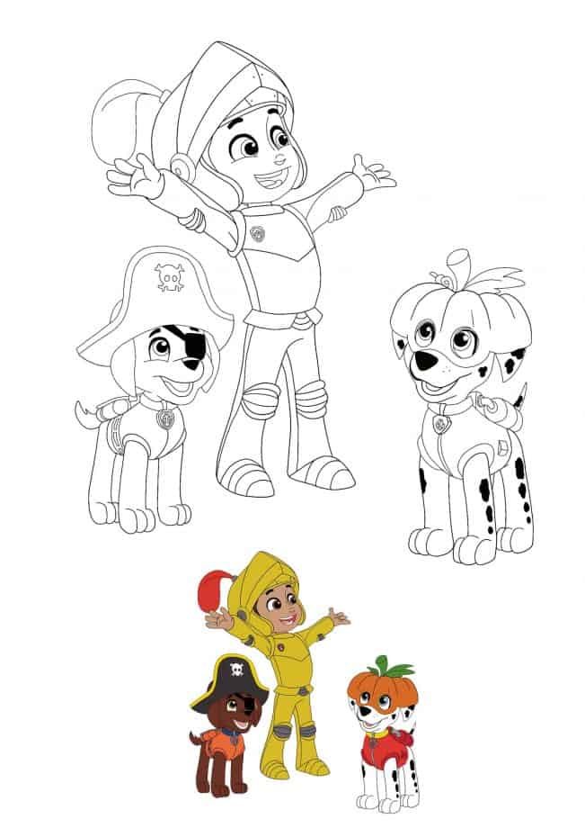 Paw Patrol Halloween coloring image