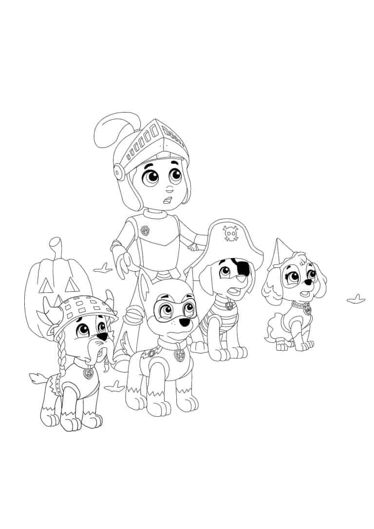 Paw Patrol Halloween Coloring Pages - 8 Free Printable Coloring Sheets