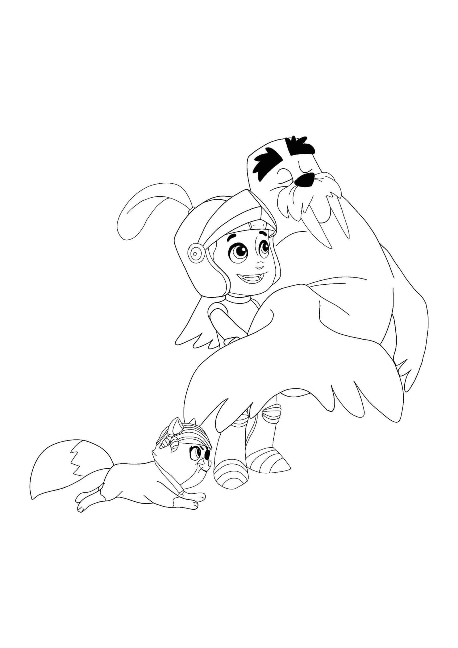 Paw Patrol Halloween Ryder and Wally coloring page