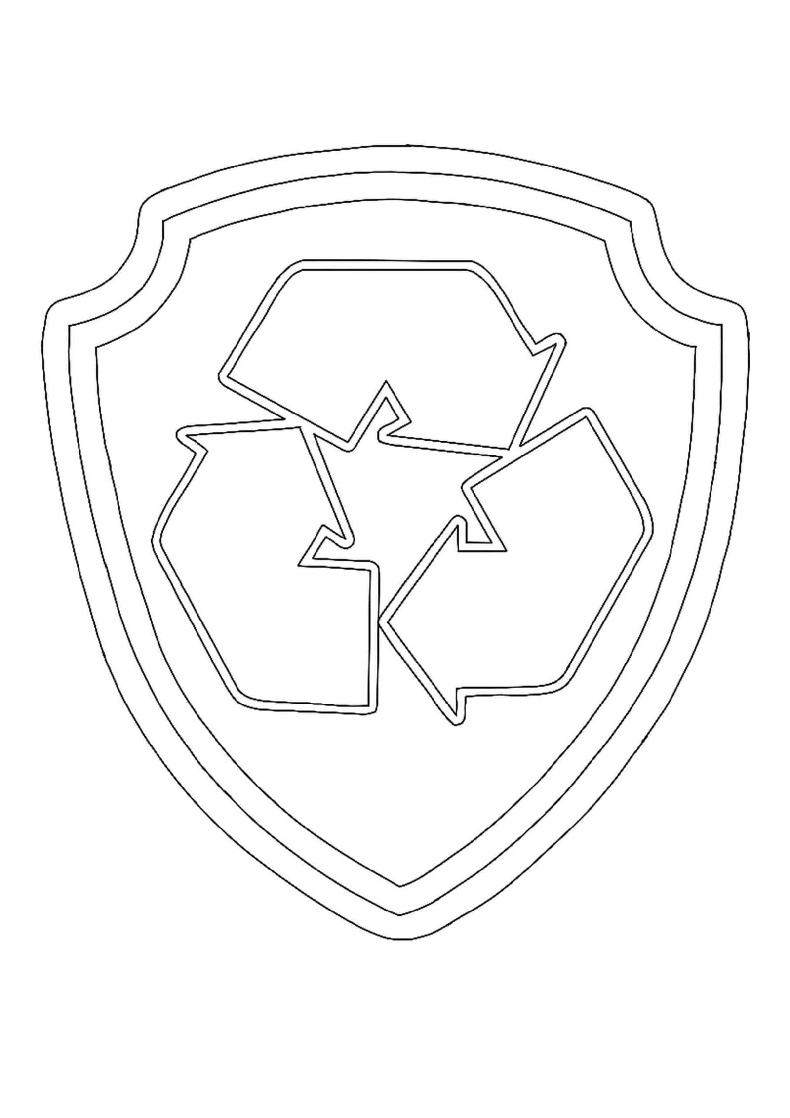 Paw Patrol Rocky Badge coloring page