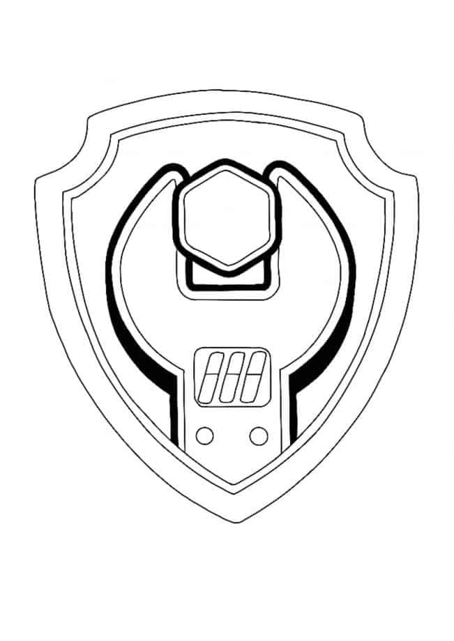 Paw Patrol Rubble Logo kleurplaat