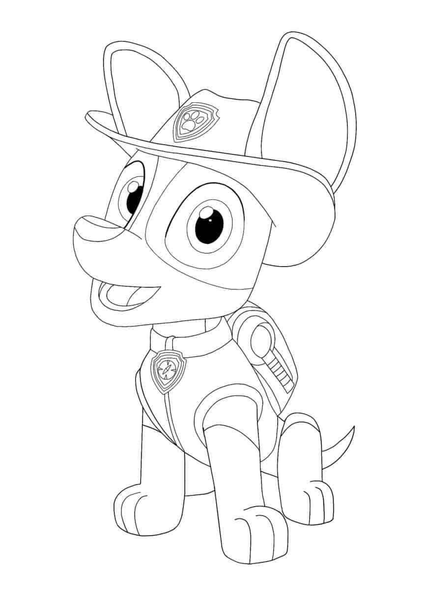 Paw Patrol Tracker Coloring Pages - 4 Free Printable Coloring Sheets | 2021