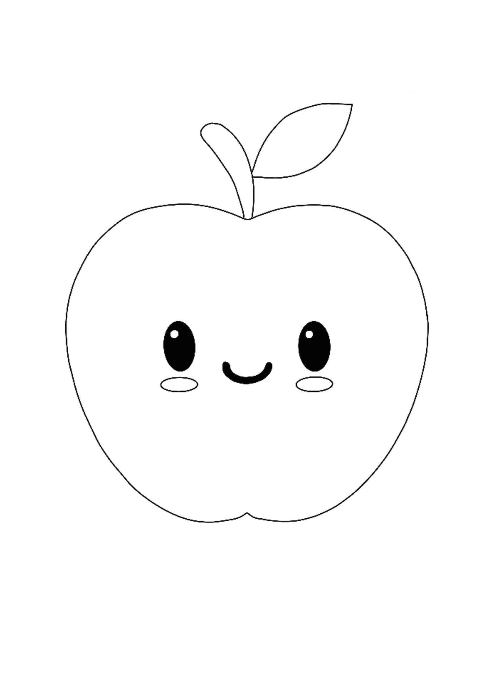 Kawaii Apple coloring page