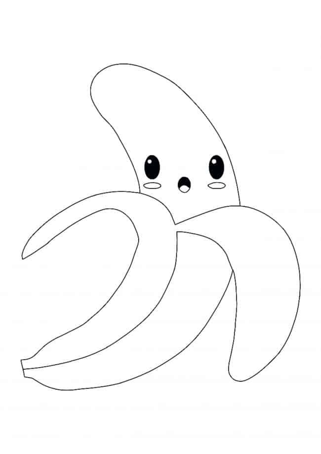 Cute Kawaii Banana coloring page