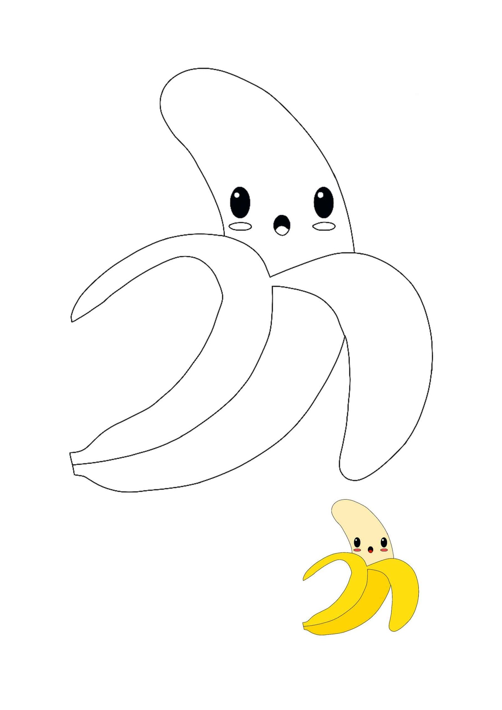 Kawaii Banana coloring sheet