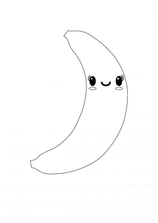 Kawaii Banana coloring page