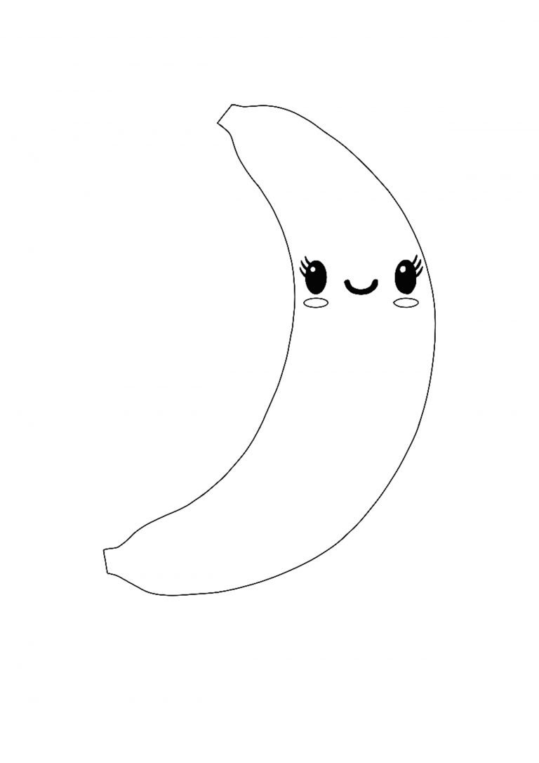 Kawaii Banana Coloring Pages 4 Free Kawaii Food Coloring Sheets 2021