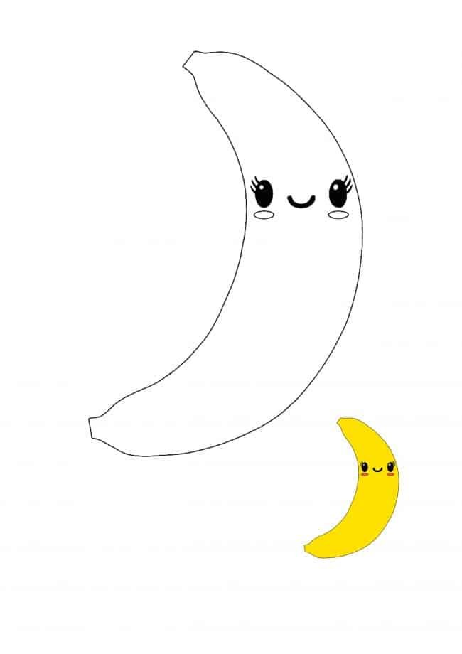 Kawaii Banana coloring picture