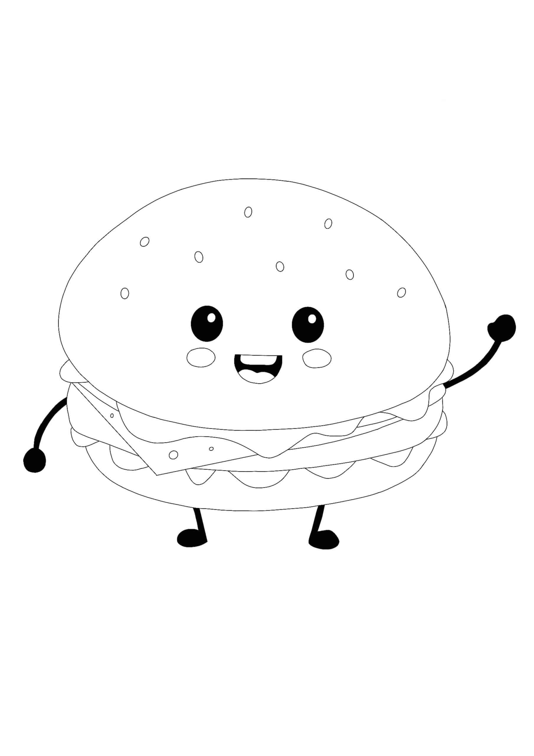 Coloriage Hamburger Kawaii Coloriage Nourriture Gratuit Imprimer Dessin