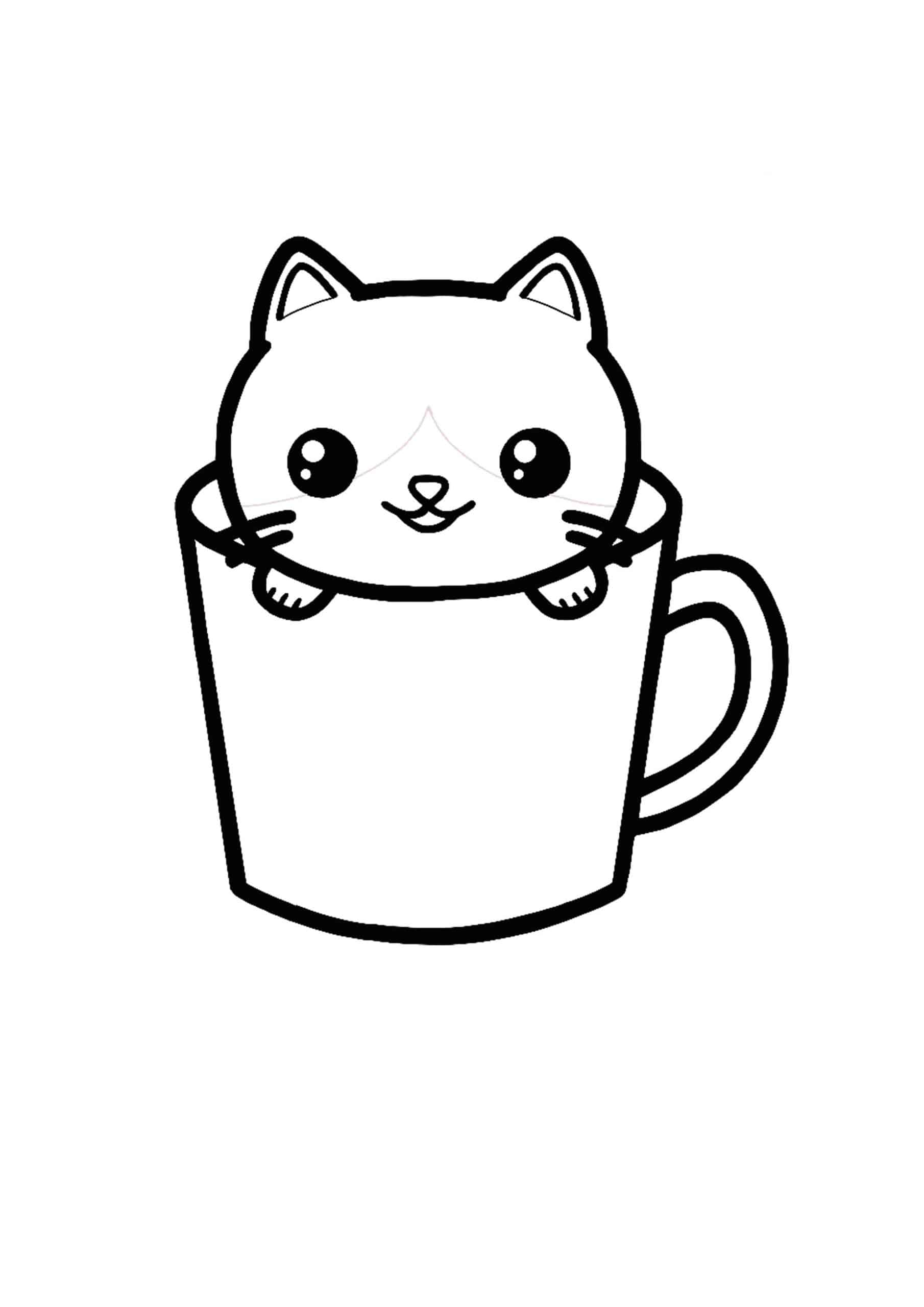 Kawaii Cat Cute Coloring Pages / Print kawaii coloring pages for free