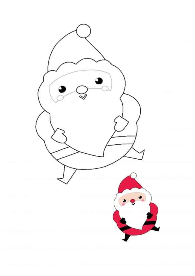 Kawaii Christmas Santa coloring picture
