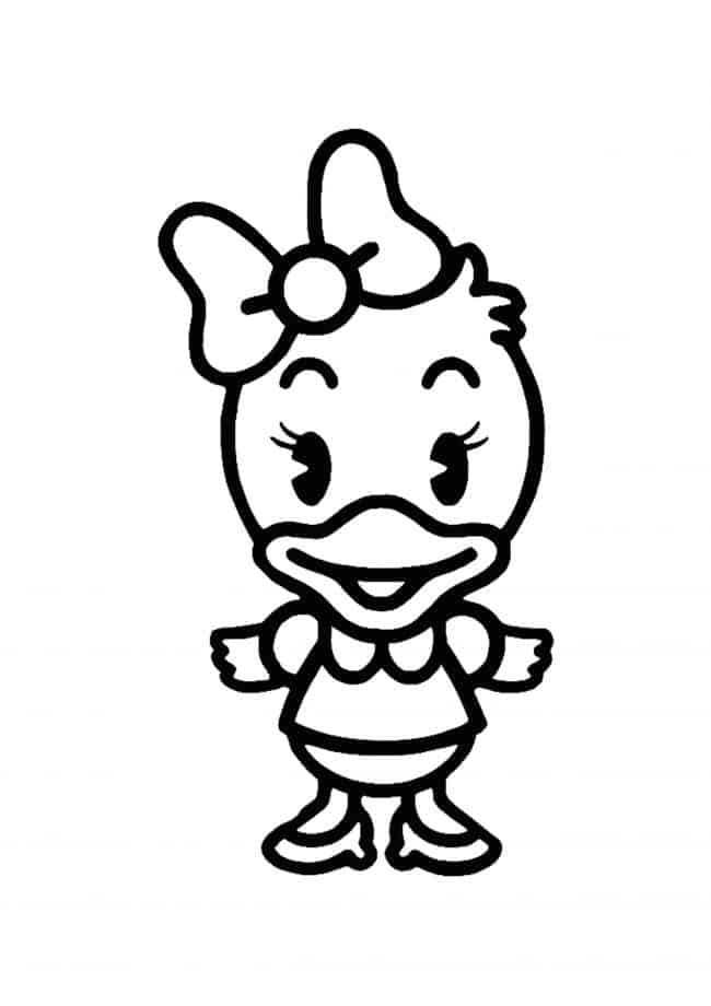 Coloriage Kawaii Disney Daisy Duck