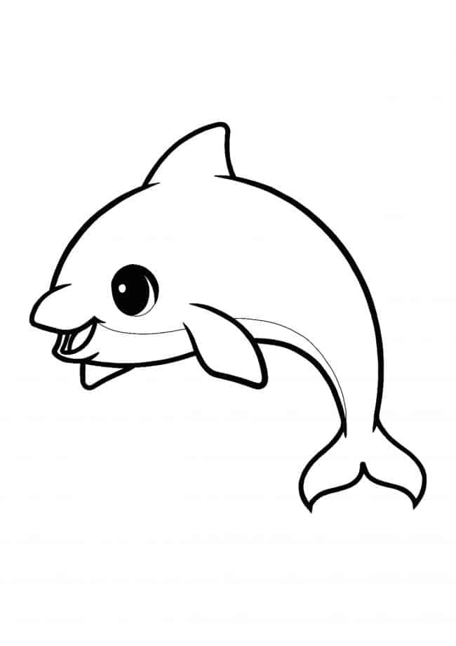 Kawaii Dolphin coloring page