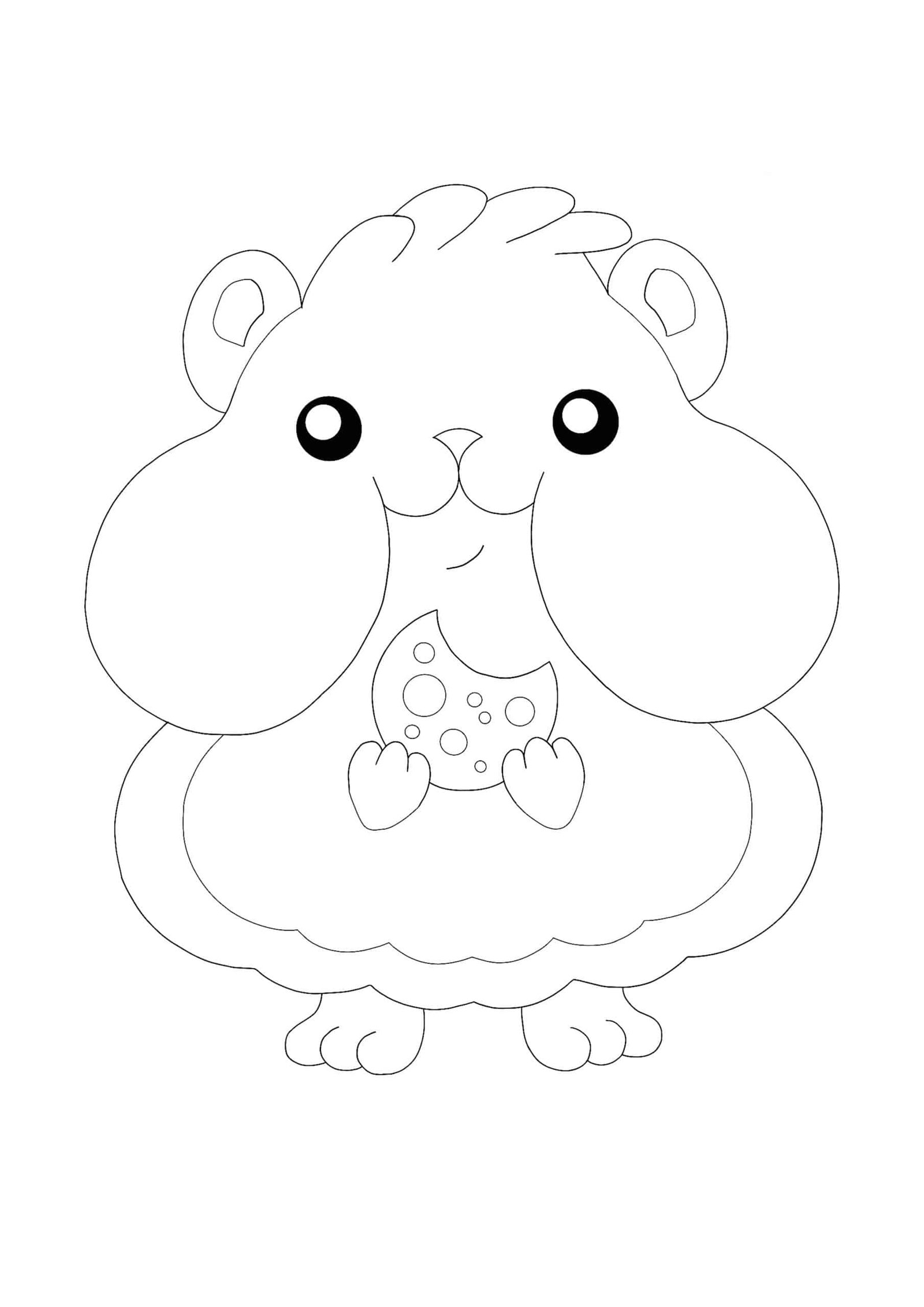 Kawaii Hamster coloring page
