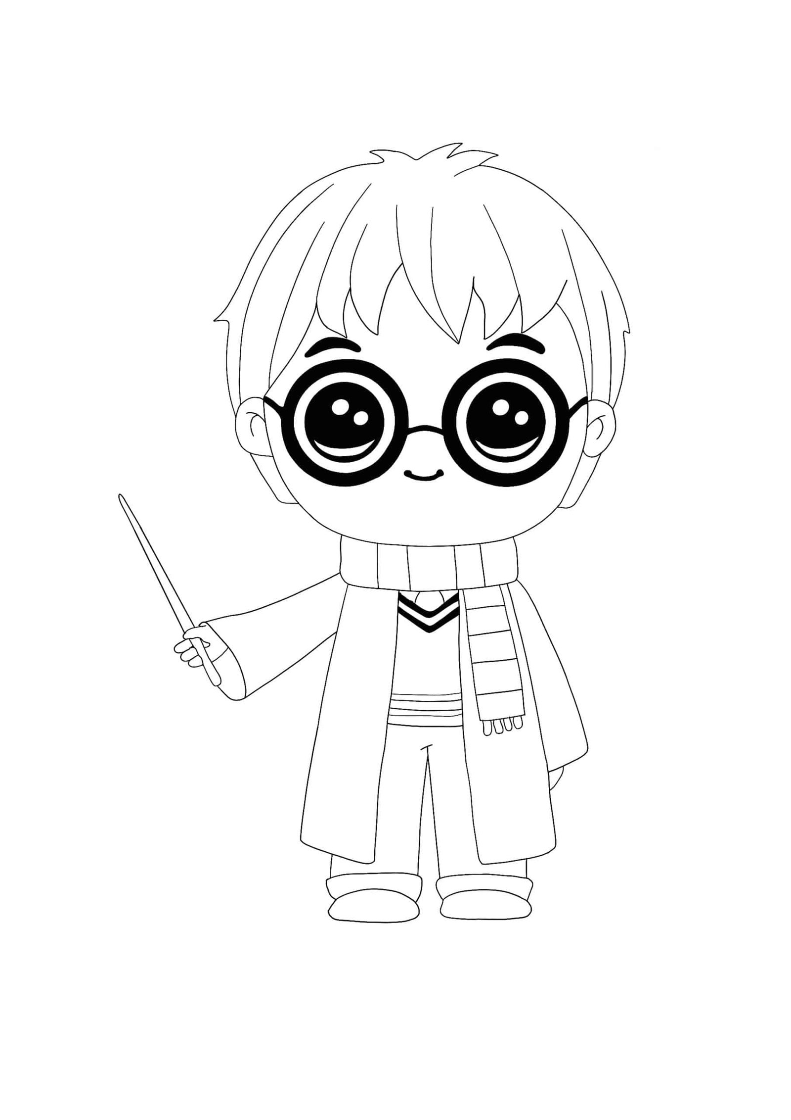 Kawaii Harry Potter coloring page