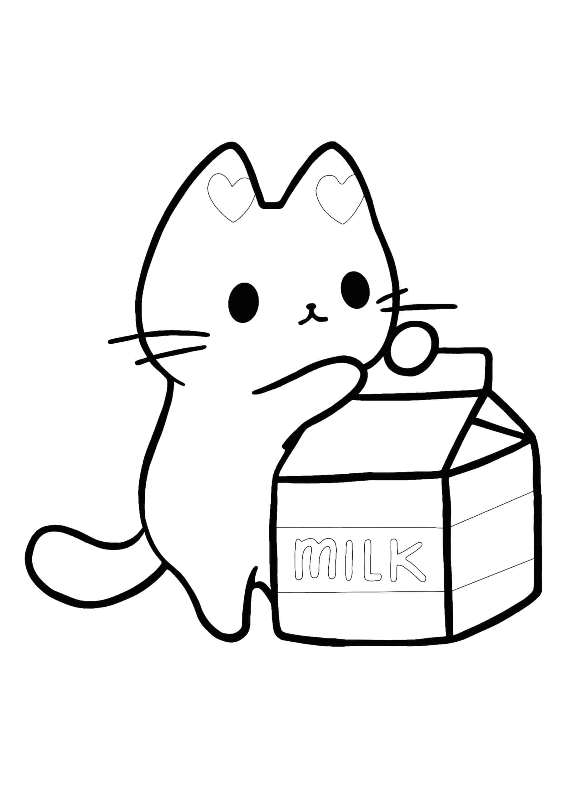 Coloriage Chat Kawaii  Coloriage Animaux Gratuit à Imprimer Dessin