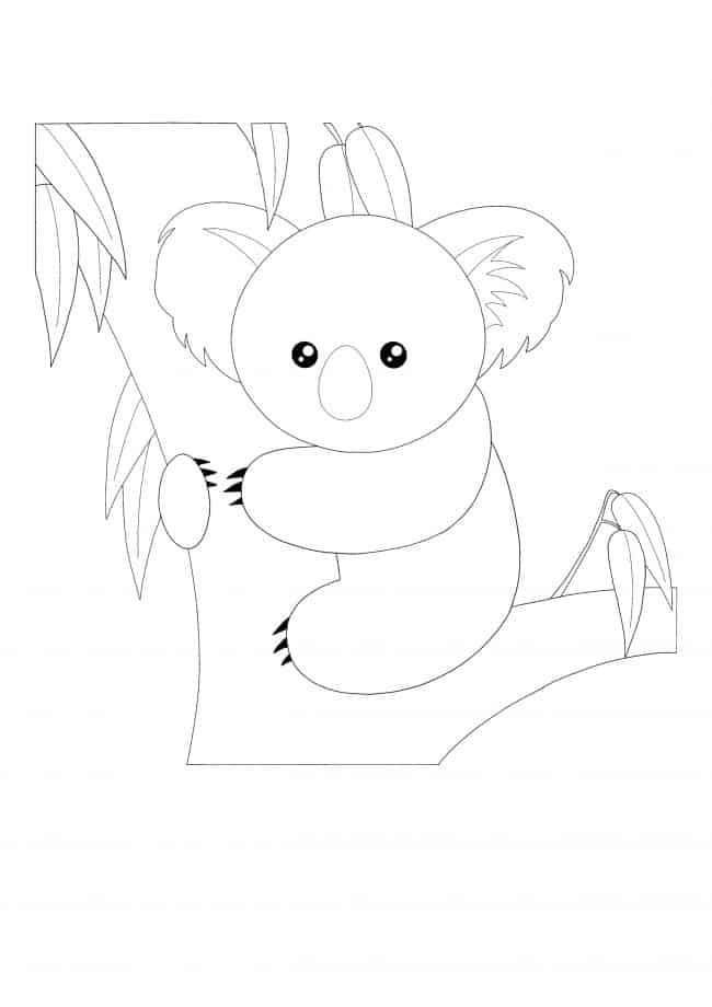 Kawaii Koala coloring page