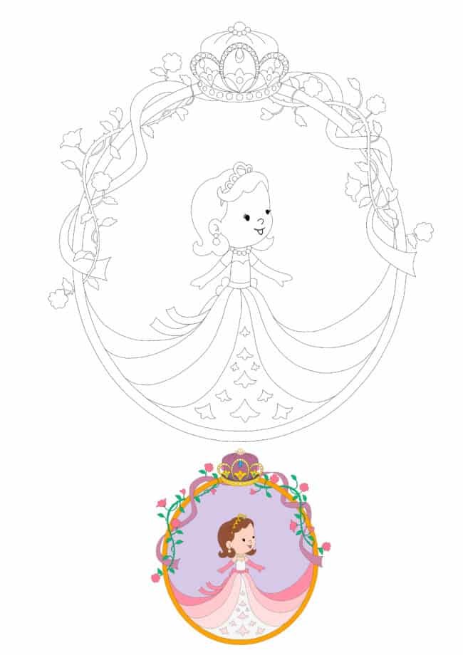 Baby Princess Crown coloring page for girls