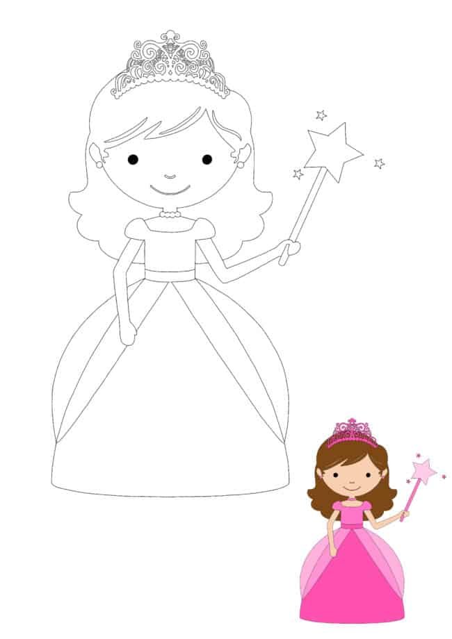 How to color princess - coloring page