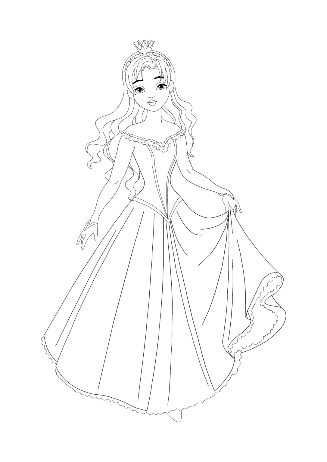 Beautiful Princess Coloring Pages - 2 Free Coloring Sheets (2021)